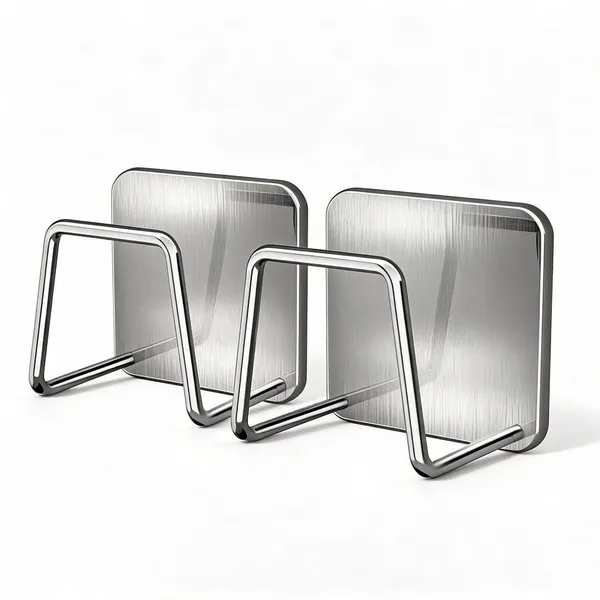 Sus304_Stainless_Steel_Self-Adhesive_Sink_Sponge_Holder_Rust_Proof_Silver_-_Pack_of_2