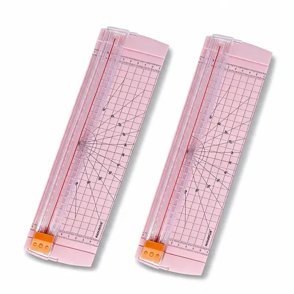 Rayson_A4_Pink_Paper_Trimmer_With_Security_Safeguard_12_Inch_-_Pack_of_2