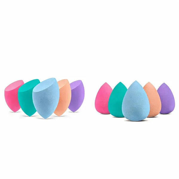 10_Pcs_Makeup_Sponge_Blender_Set_Beauty_Cosmetic_Foundation_Blending_Flawless_For_Liquid_Cream_And_Powder_Multi_Purpose_Cosmetic_Applicator_Puff_Multi_Colour_-_Pack_of_2