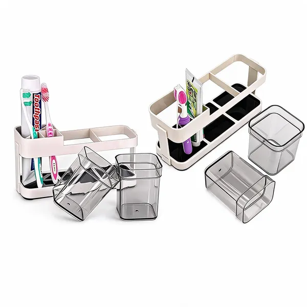 Plastic_4-Slot_Toothbrush_And_Toothpaste_Bathroom_Storage_Organizer_-_Pack_of_2