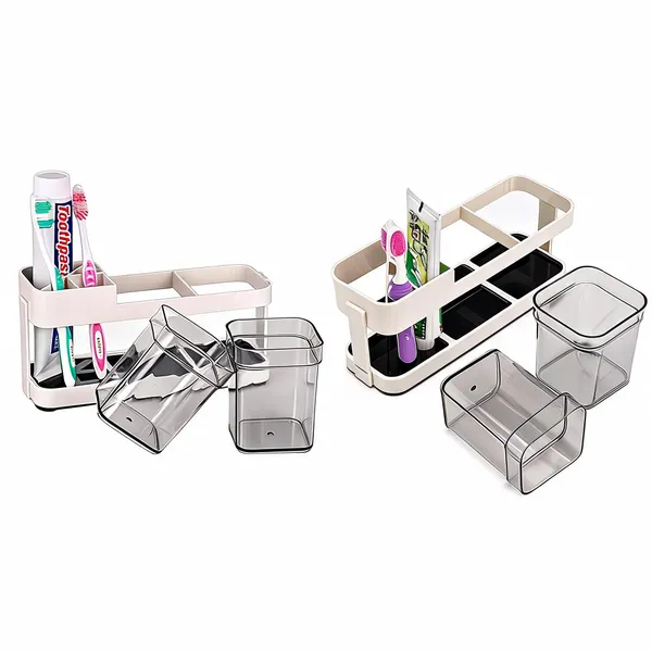 Plastic_4_Slot_Toothbrush_Holder_With_2_Cup_Compartments___Pack_of_2