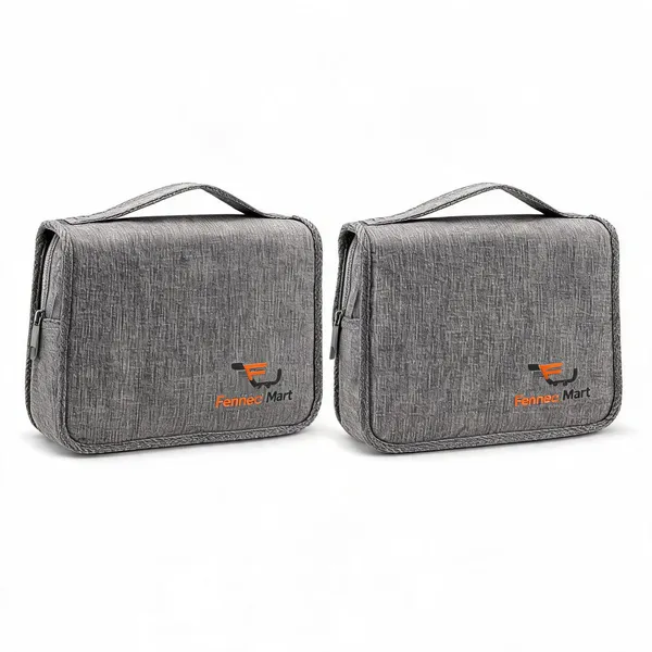 Grey_Nylon_Waterproof_Foldable_Hanging_Travel_Toiletry_Pouch_-_Pack_of_2