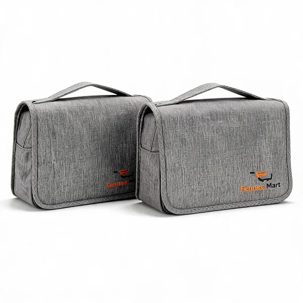 Grey_Nylon_Waterproof_Foldable_Hanging_Travel_Toiletry_Pouch_-_Pack_of_2