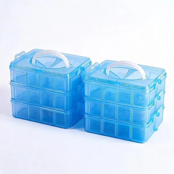 Plastic_18_Grid_Foldable_Square_Desktop_Organizer_Basket_Blue___Pack_of_2