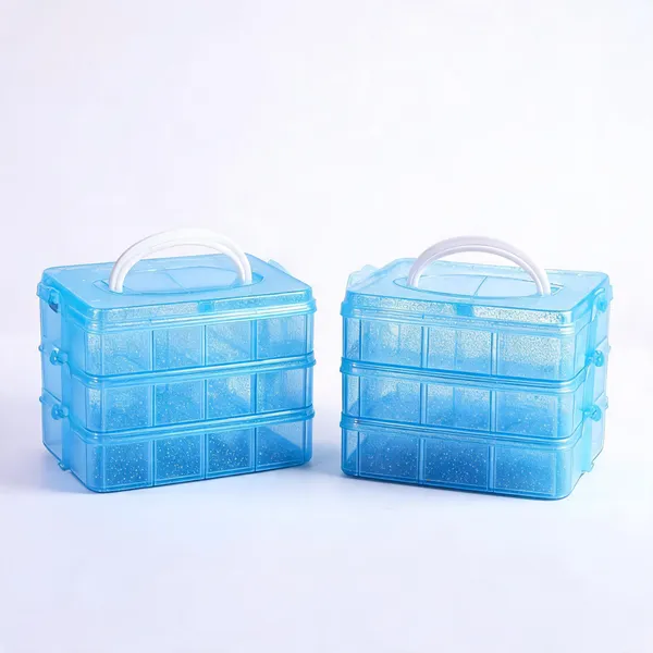 Plastic_18_Grid_Foldable_Square_Desktop_Organizer_Basket_Blue___Pack_of_2