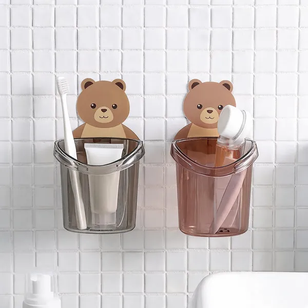 Pack_Of_4_Self_Adhesive_Plastic_Wall_Mounted_Multipurpose_Teddy_Bear_Toothbrush_Holder_Cup_Abs_Plastic_With_Strong_Adhesive_Sticker_For_Keeping_Toothpaste_Cream_Lotion_Shampoo_4_-_Pack_of_2
