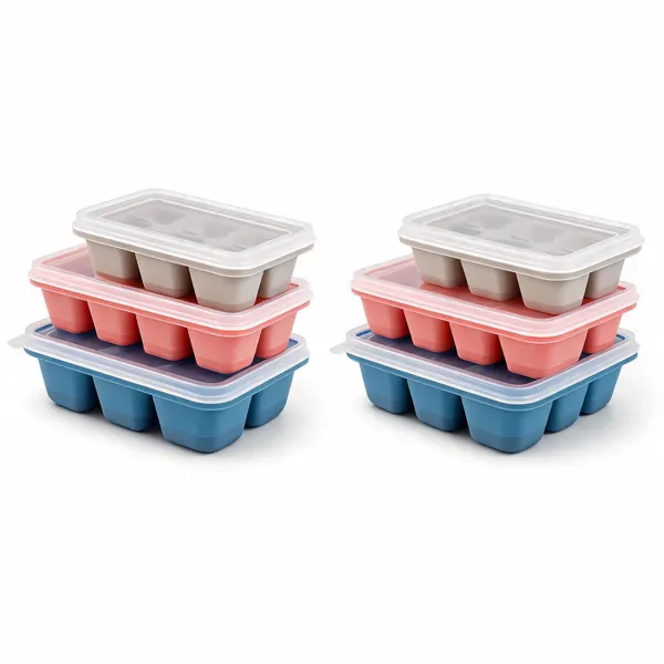 Bpa_Free_Mini_Ice_Cube_Trays_With_Lids_6_Cube_Mould_Set_Of_3___Pack_of_2
