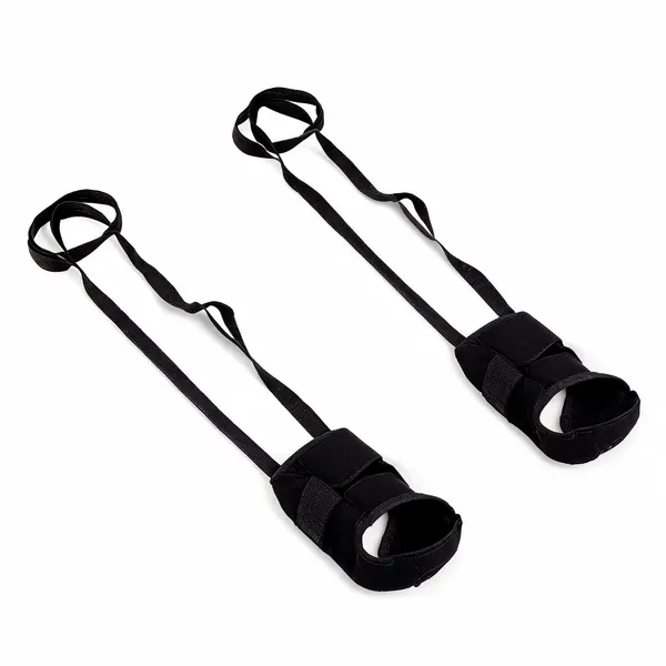 Black_Nylon_Non-Elastic_Foot_Stretcher_Yoga_Strap_For_Plantar_Fasciitis_-_Pack_of_2