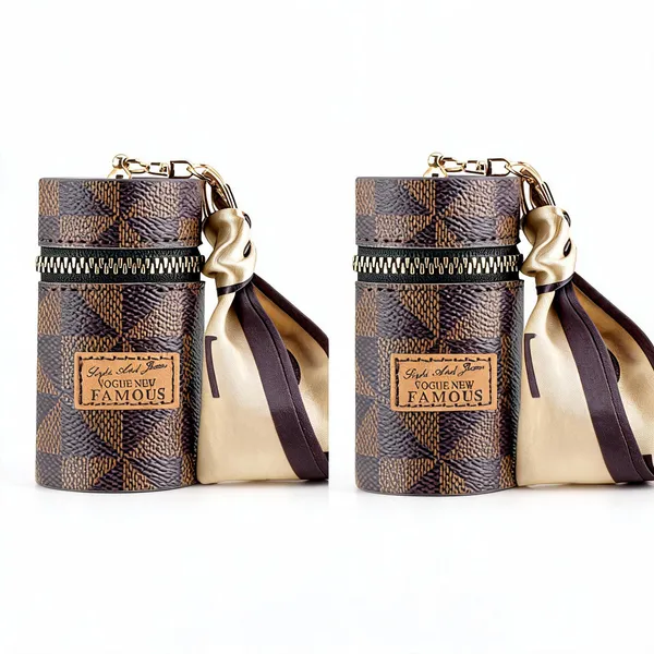 Adorila_Brown_Leather_Lipstick_Organizer_Travel_Case_With_Keychain___Pack_of_2