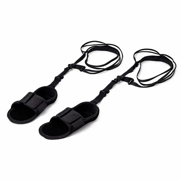 Black_Nylon_Adjustable_Yoga_Stretching_Strap_For_Plantar_Fasciitis___Pack_of_2