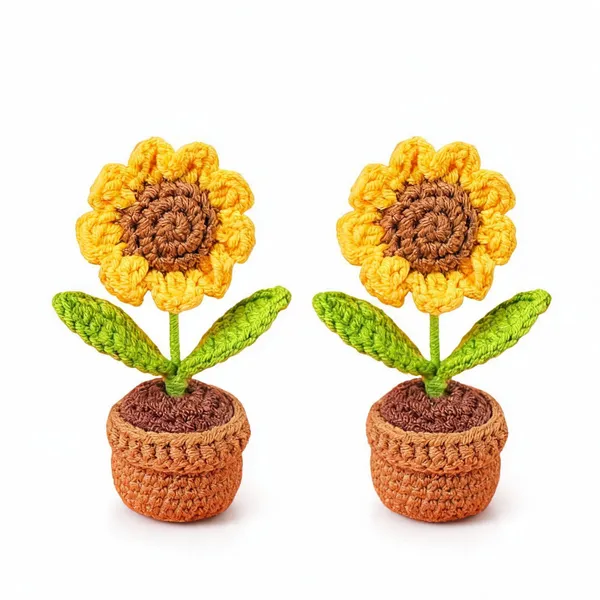 Knitted_Sunflower_Yellow_Crochet_Potted_Flower_Home_Decor_-_Pack_of_2