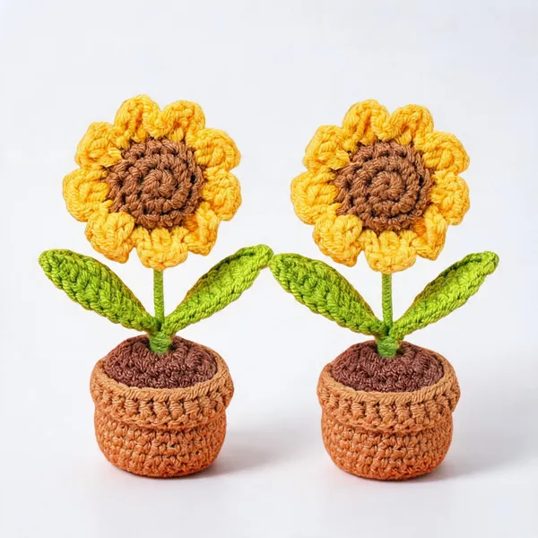 Knitted_Sunflower_Yellow_Crochet_Potted_Flower_Home_Decor_-_Pack_of_2