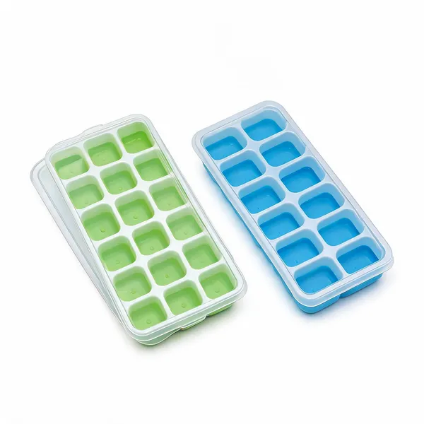 Bpa_Free_Abs_Push_Release_Ice_Cube_Tray_With_Lid_And_Scoop_Pack_Of_2___Pack_of_2