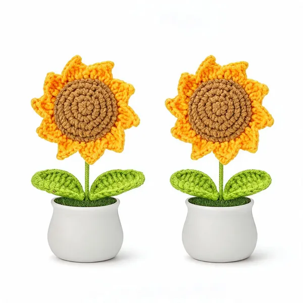 Handcrafted_Crochet_Sunflower_Artificial_Plant_In_White_Ceramic_Pot_-_Pack_of_2