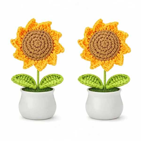 Handcrafted_Crochet_Sunflower_Artificial_Plant_White_Ceramic_Pot___Pack_of_2