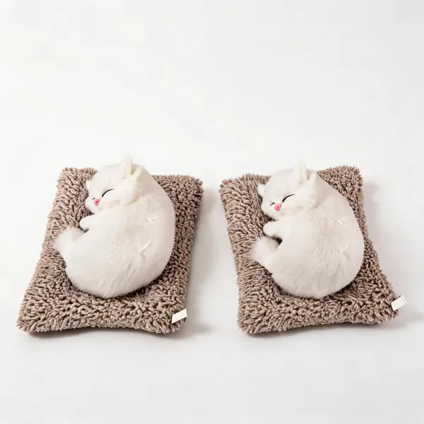 White_Soft_Plush_Sleeping_Cat_Toy_With_Realistic_Meow_Sound___Pack_of_2