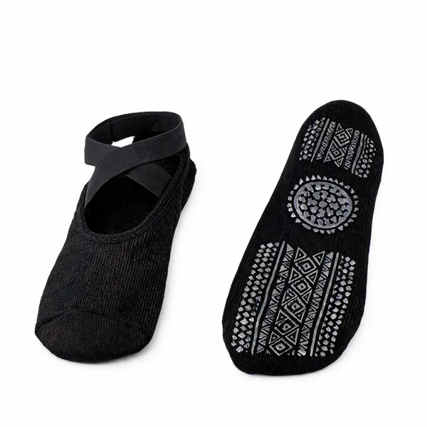 Fennec_Mart_Black_Non_Slip_Grip_Strap_Yoga_Socks_For_Women___Pack_of_2