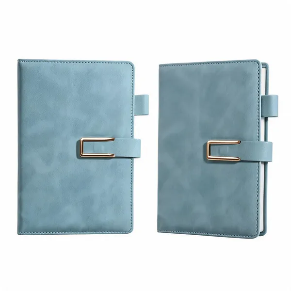 Pu_Leather_Undated_Lined_Diary_Magnetic_Closure_Pen_Holder_Sea_Green_-_Pack_of_2