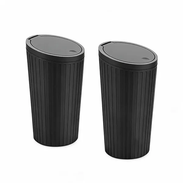 Black_Leakproof_Cup_Holder_Fit_Car_Trash_Can_With_Lid_-_Pack_of_2