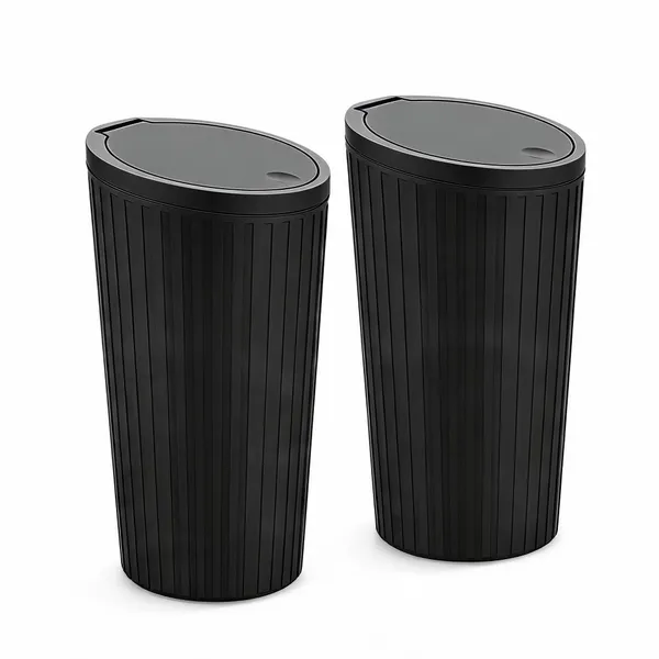 Leakproof_Lidded_Mini_Car_Trash_Can_Cup_Holder_Fit_Organizer_Black___Pack_of_2