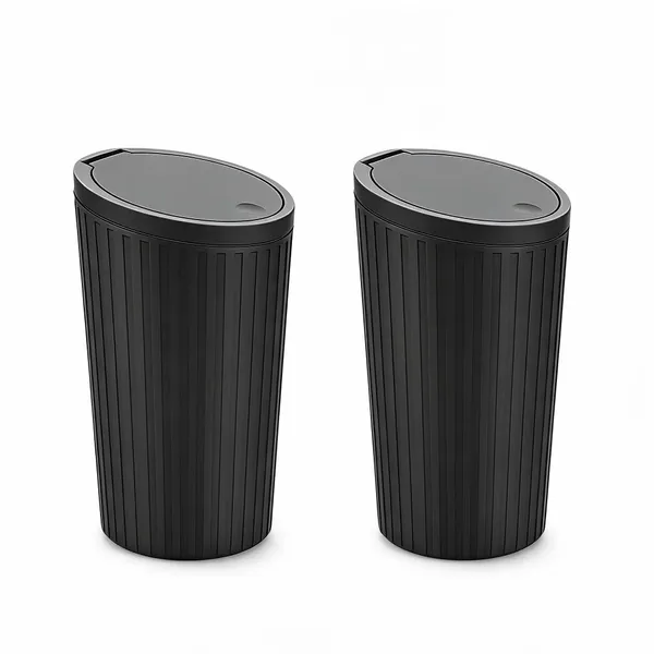 Leakproof_Lidded_Mini_Car_Trash_Can_Cup_Holder_Fit_Organizer_Black___Pack_of_2