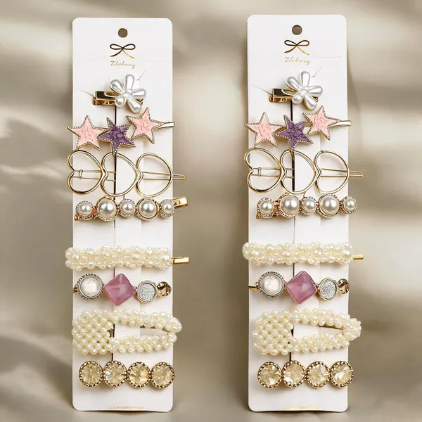 Pearl_Acrylic_Resin_Korean_Style_Hair_Clips_Set_Of_8_Gold_White_-_Pack_of_2
