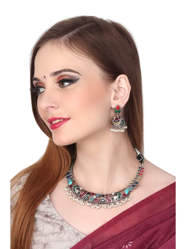 Silver_Oxydised_choker_Set_with_stone