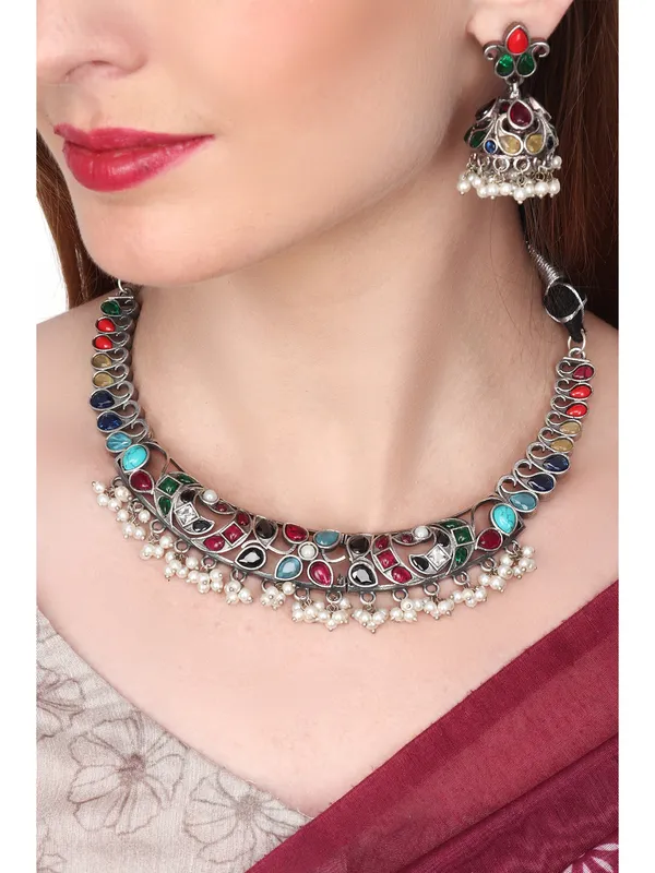 Silver_Oxydised_choker_Set_with_stone
