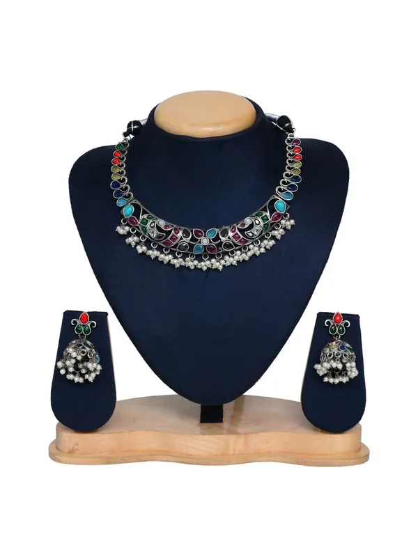 Silver_Oxydised_choker_Set_with_stone