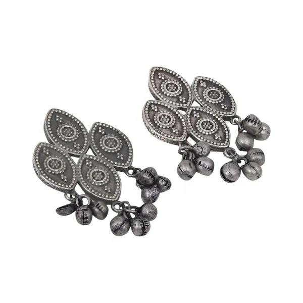 Oxidised_Silver_Paired_Leaf_Jhumka_Stud_Earrings