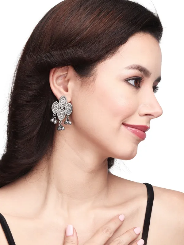Oxidised_Silver_Paired_Leaf_Jhumka_Stud_Earrings