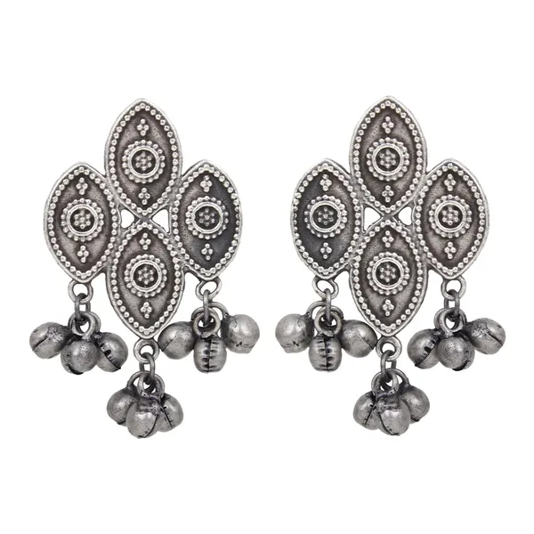 Oxidised_Silver_Paired_Leaf_Jhumka_Stud_Earrings