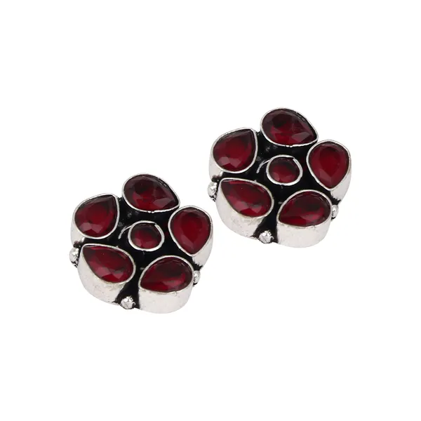 Silver_Oxidised_finish_Studs_with_stone_details