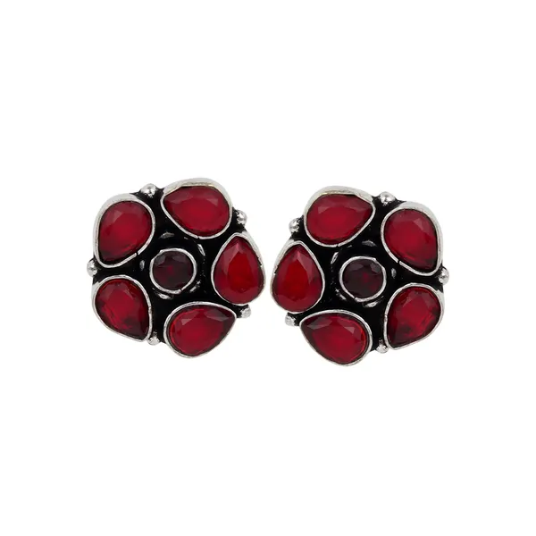 Silver_Oxidised_finish_Studs_with_stone_details