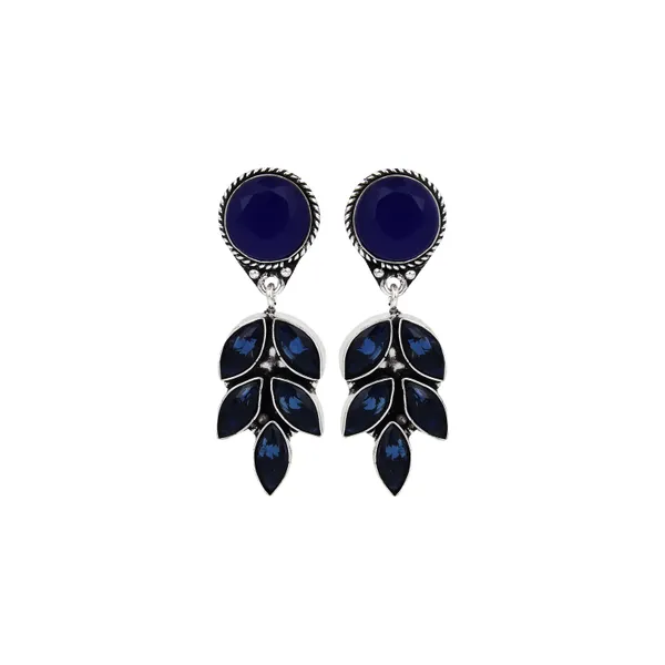 Silver_Oxidised_leaf_drop_earring