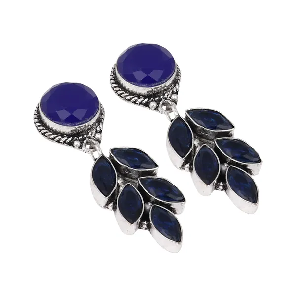 Silver_Oxidised_leaf_drop_earring