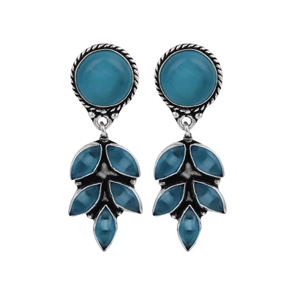 Silver_Oxidised_Leaf_Drop_Earring