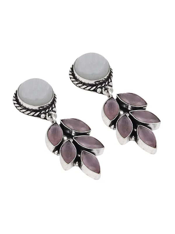 Silver_Oxidised_leaf_drop_earring