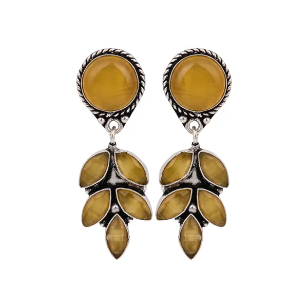 Silver_Oxidised_leaf_drop_earring
