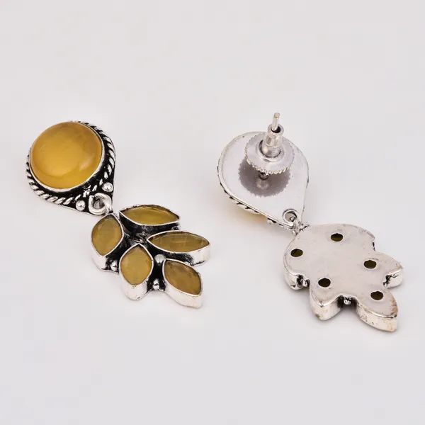 Silver_Oxidised_leaf_drop_earring