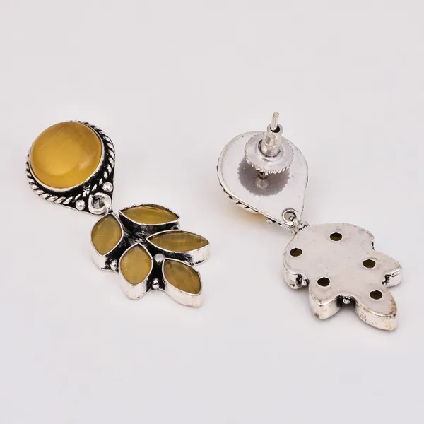 Silver_Oxidised_leaf_drop_earring