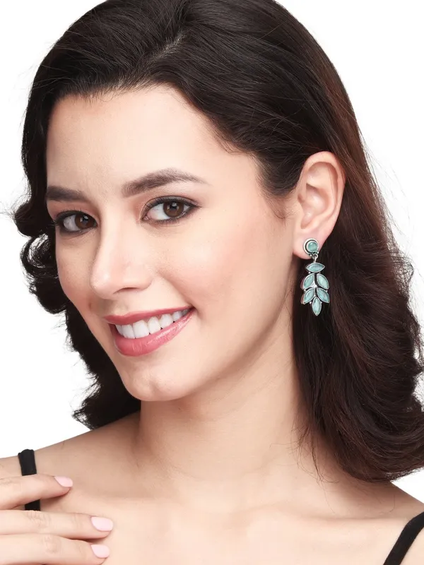 Silver_Oxydised_Finish_Cascading_Stone_Drop_Earring