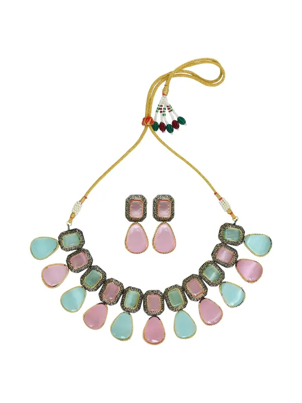 Pastel_Raindrop_Brass_Necklace_Set