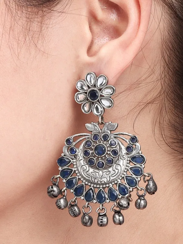 Silver_Oxidised_finish_Chandbali