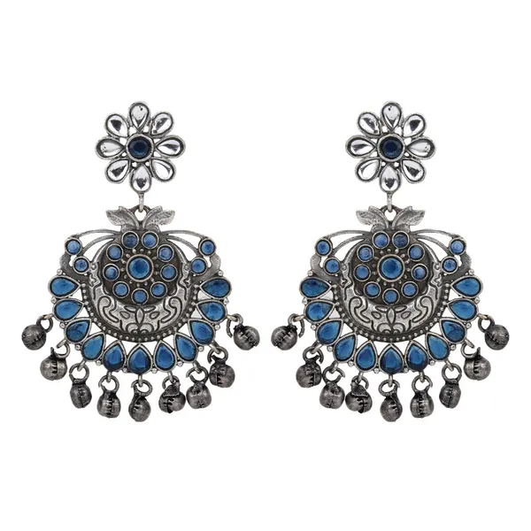 Silver_Oxidised_finish_Chandbali