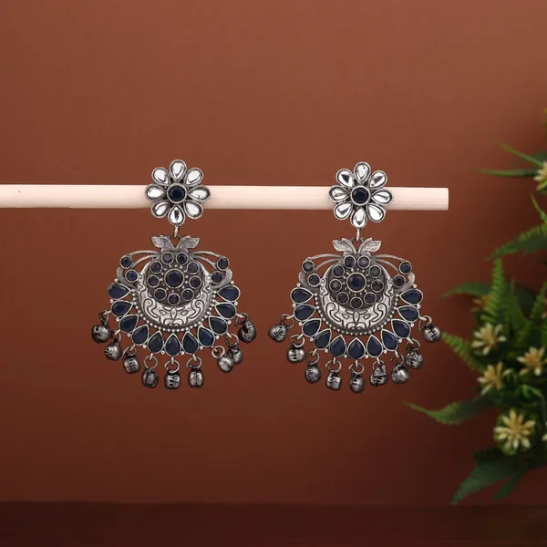 Silver_Oxidised_finish_Chandbali
