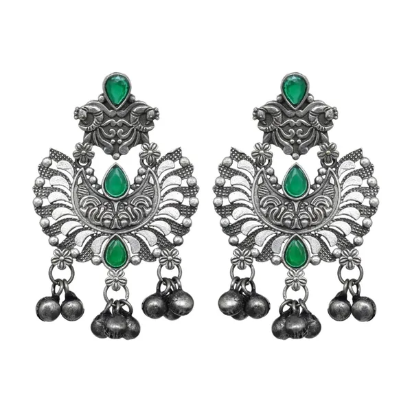 Silver_Oxidised_finish_Chandbali
