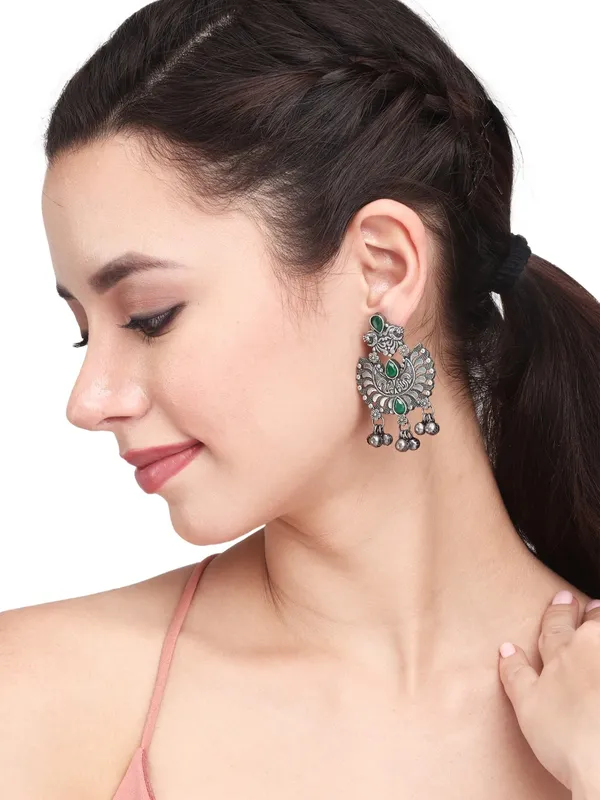 Silver_Oxidised_finish_Chandbali