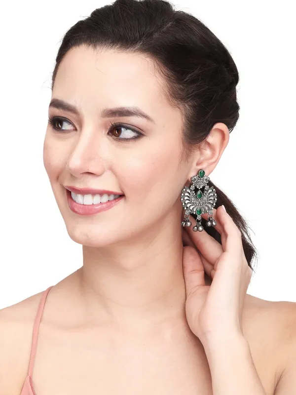 Silver_Oxidised_finish_Chandbali