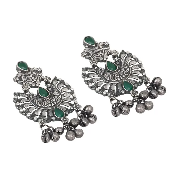 Silver_Oxidised_finish_Chandbali
